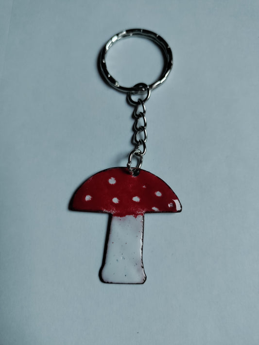 Porte clé champignon rouge en cuivre émaillé LEIA&CO