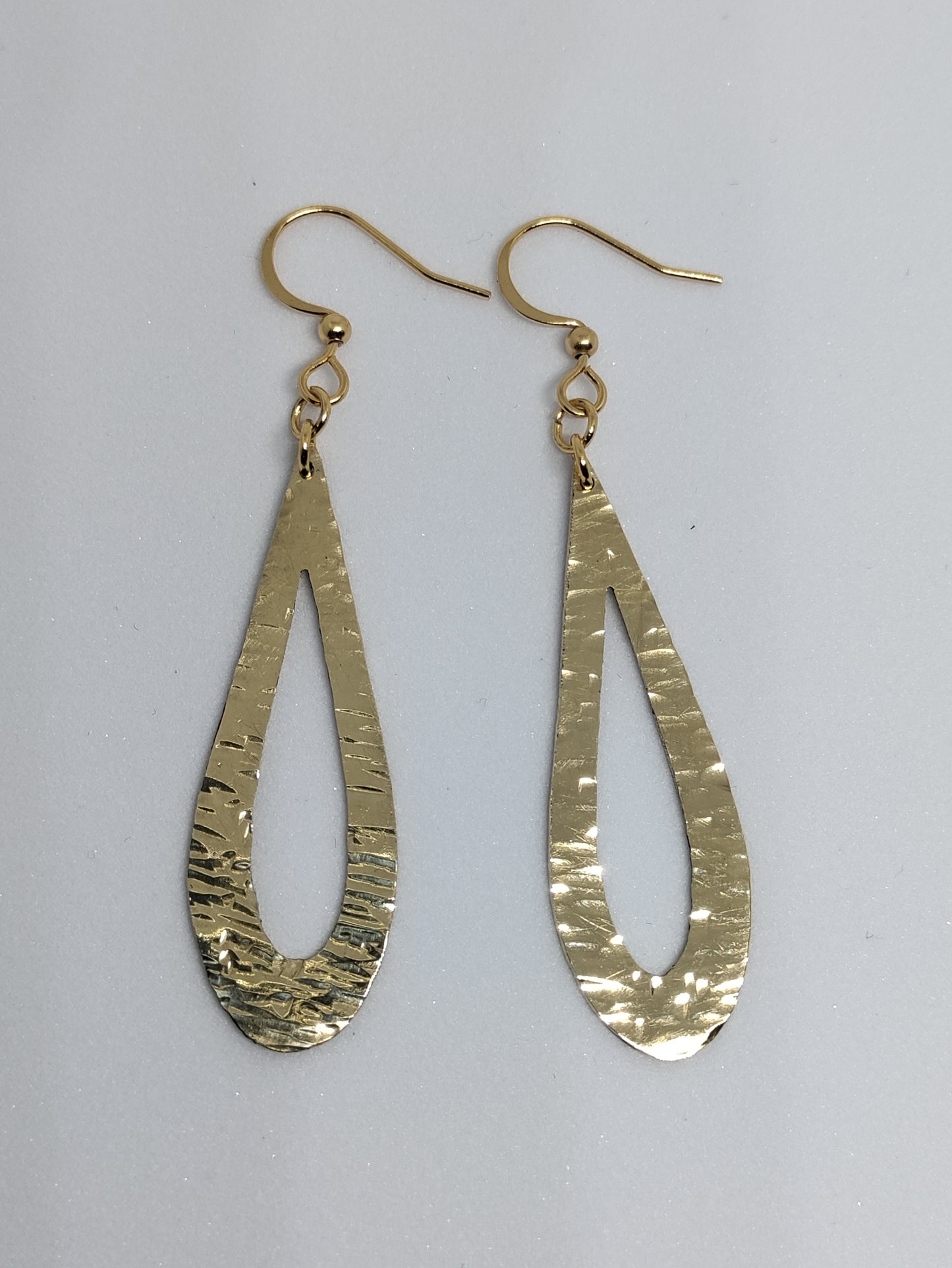 Golden hammered Drop Earrings LEIA&CO