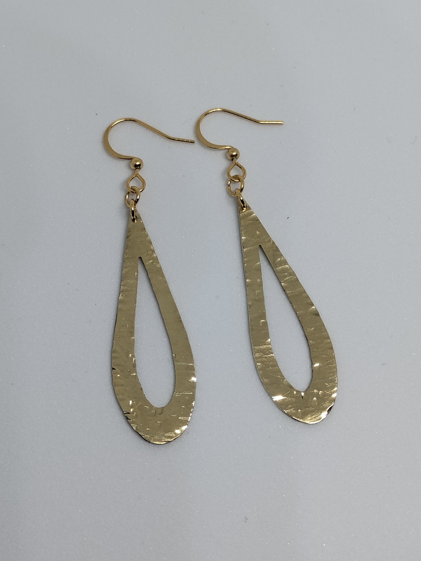 Golden hammered Drop Earrings LEIA&CO