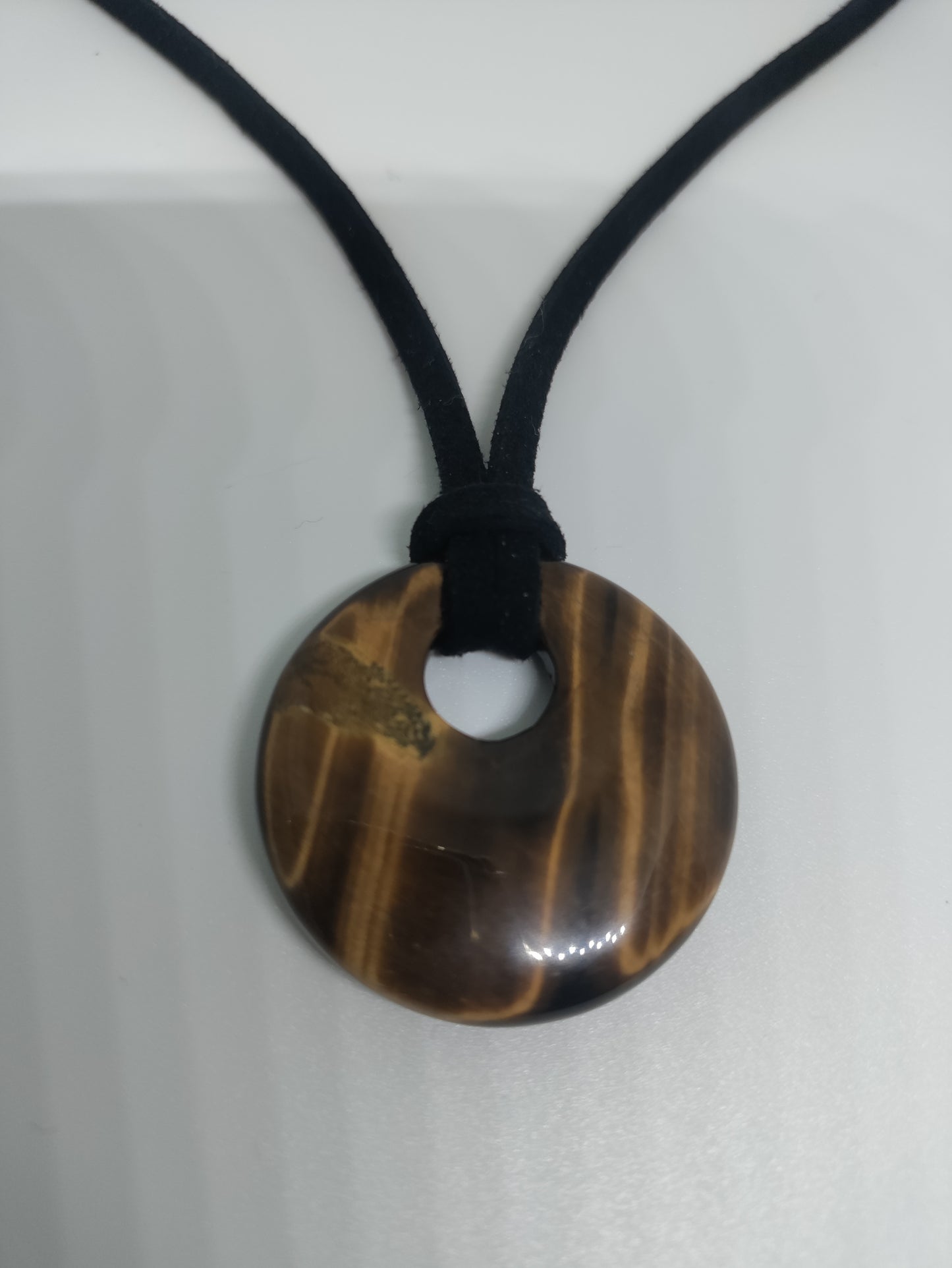 Necklace with round Tiger Eye natural stone LEIA&CO