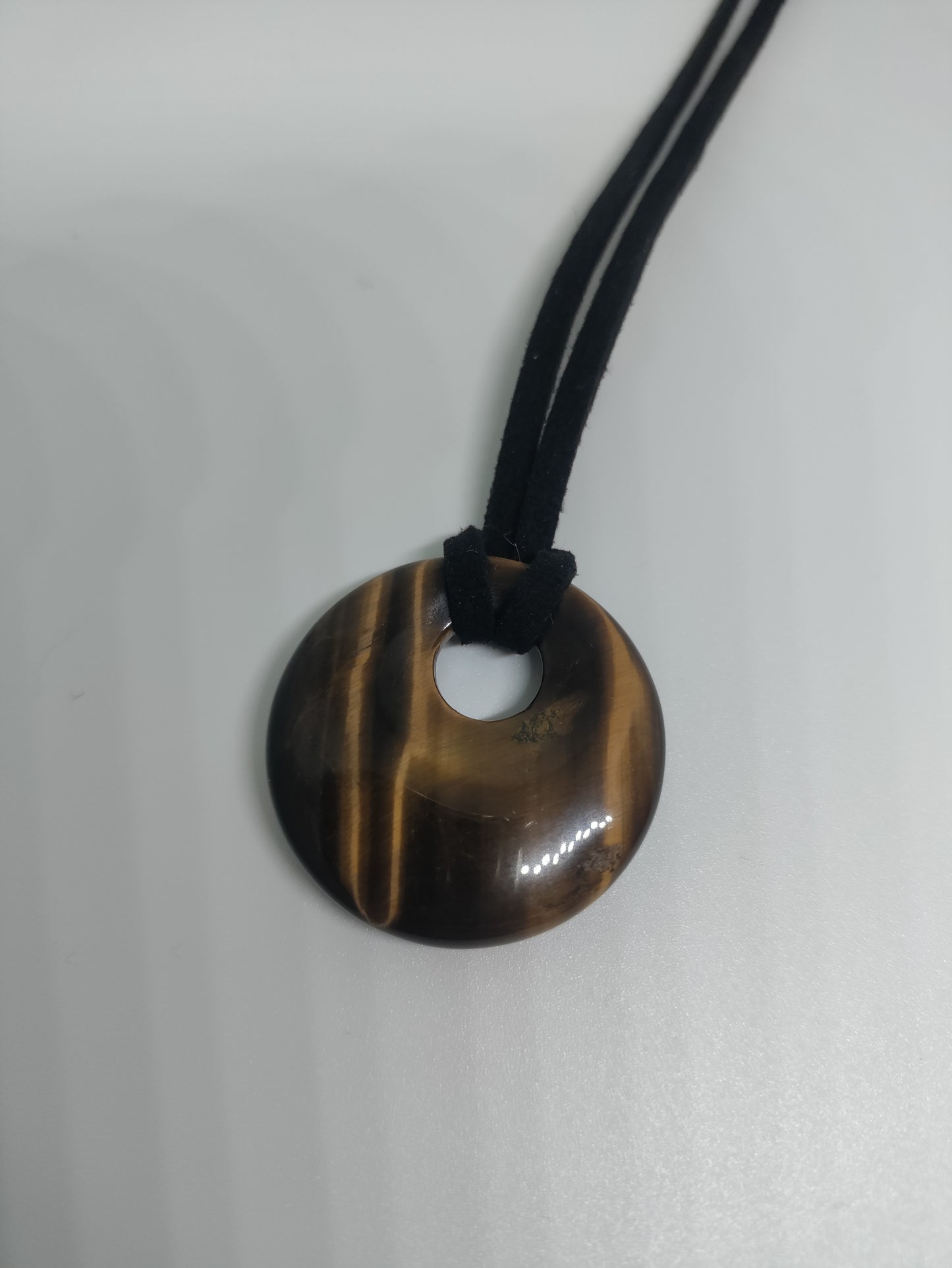Necklace with round Tiger Eye natural stone LEIA&CO