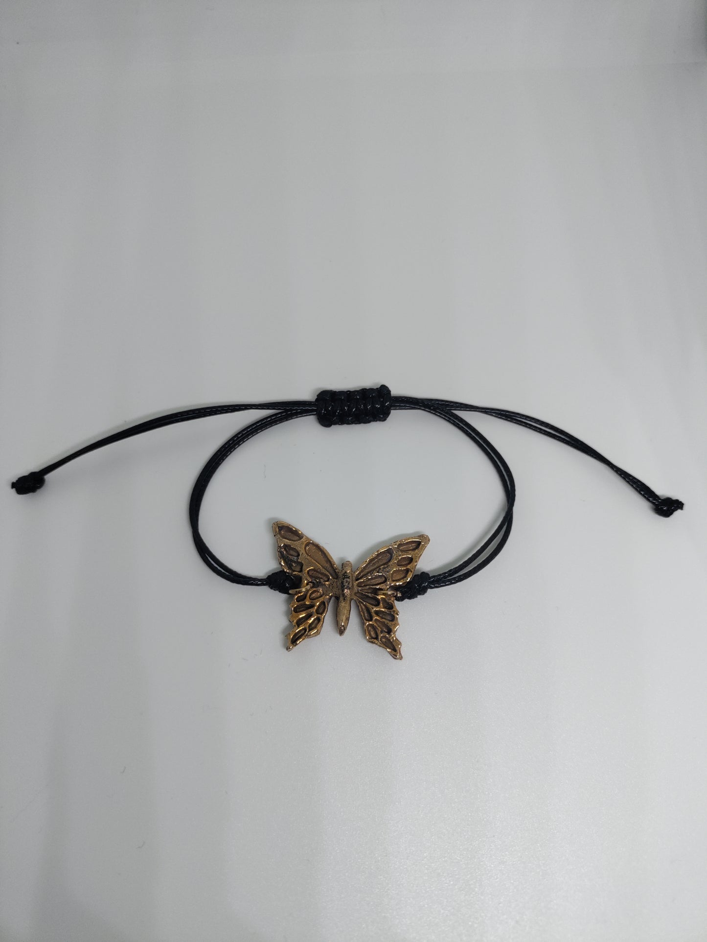 Bronze Butterfly adjustable friendship bracelet LEIA&CO