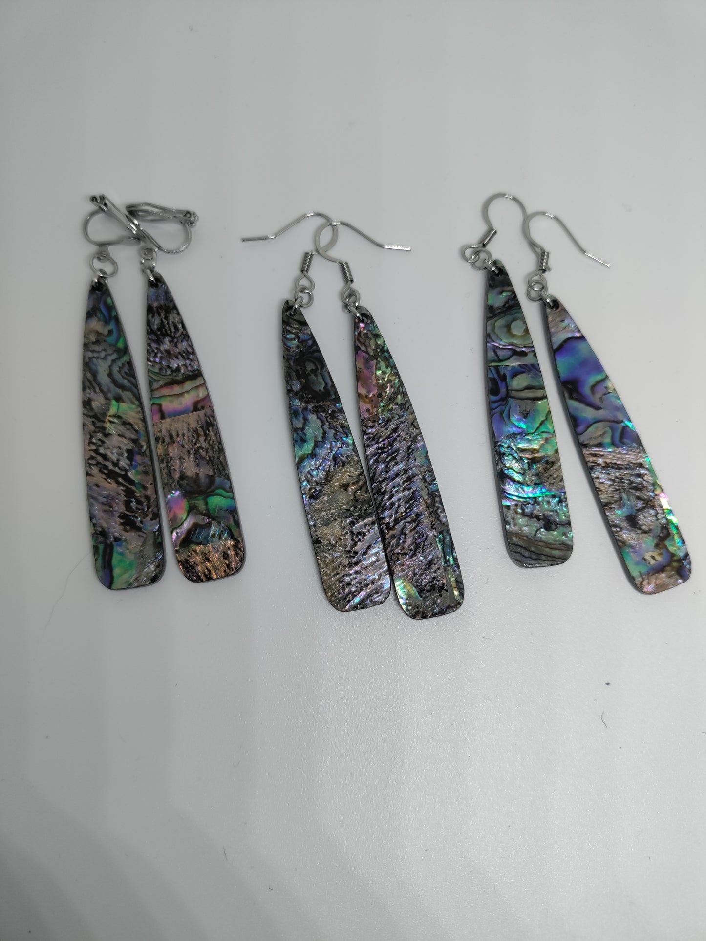 Boucles d'oreilles colorées longues imitation abalone coquillage LEIA&CO