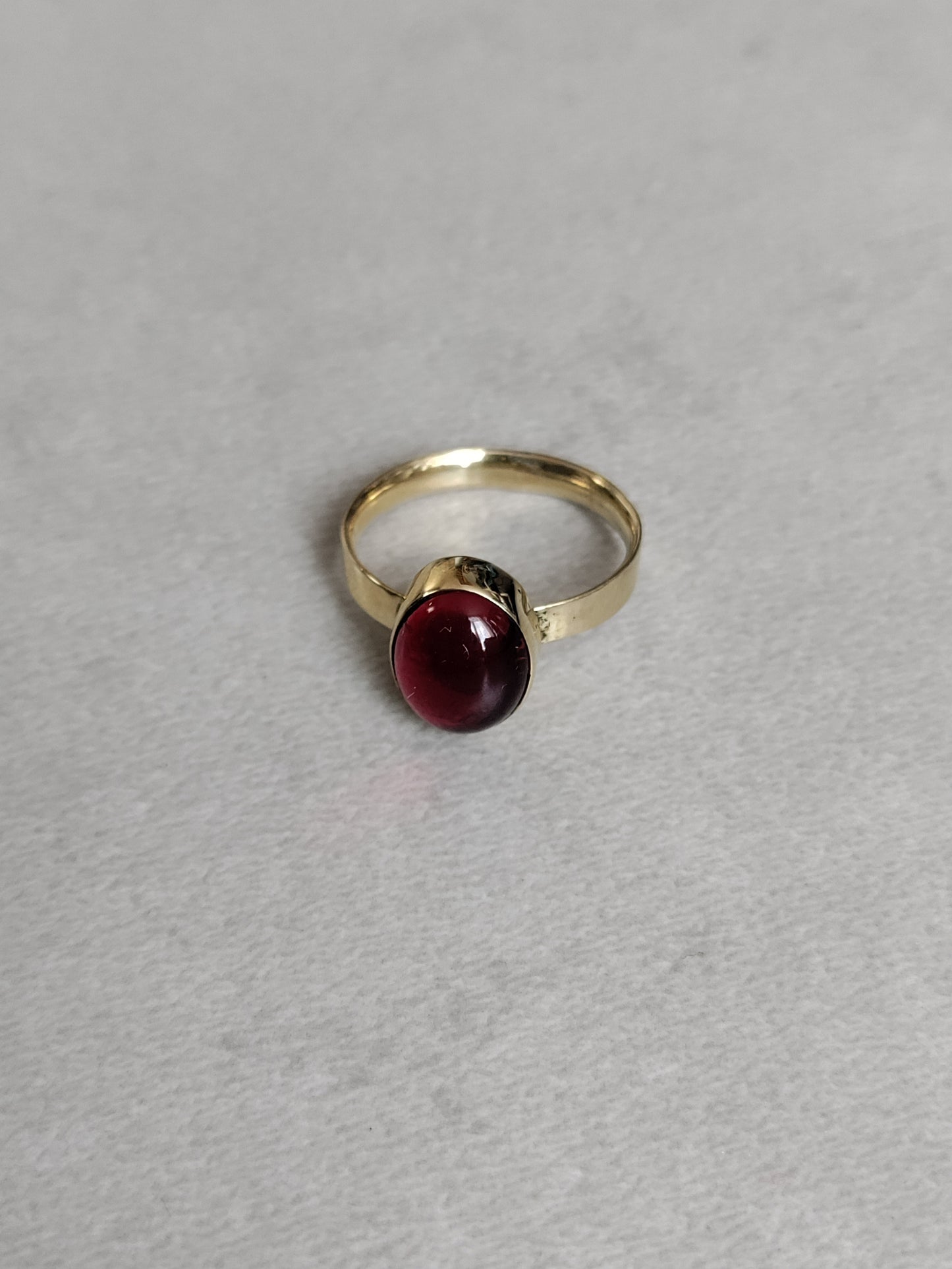 Golden brass ring with Red agate stone LEIA&CO size 5 1/4