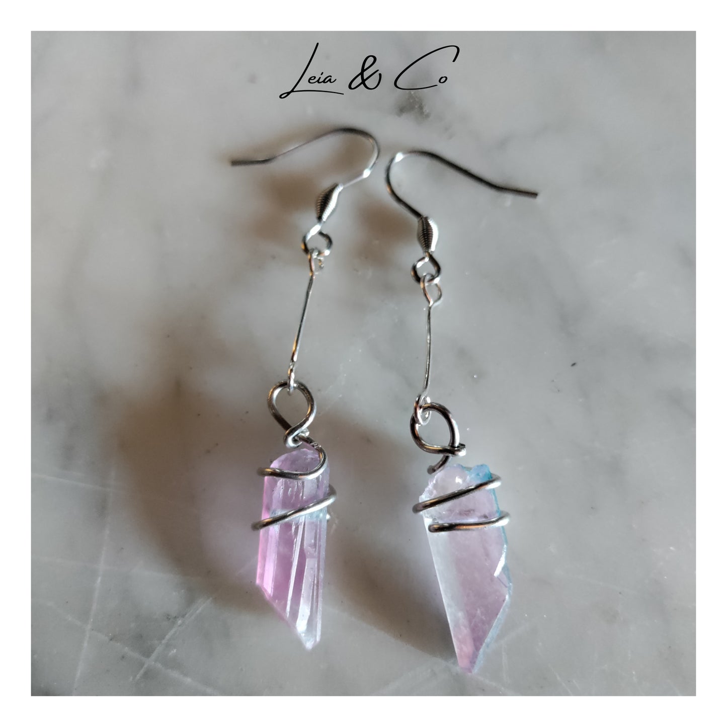 Blue and pink crystal earrings LEIA&CO